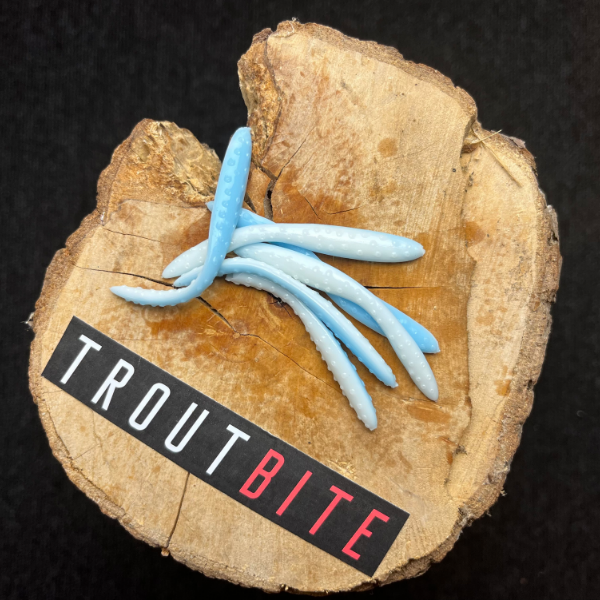 Troutbite Lumpy Leech Baby Blue/White 6stk Troutbite Udsalg