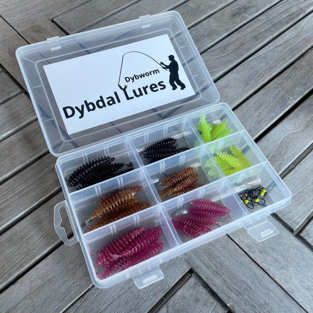 Dybdal Lures - Gummiboks - Hvidlg