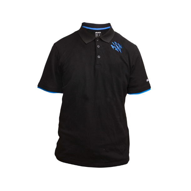 Okuma Black Motif Cotton Short Sleeve Polo - Small